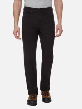 CAT Caterpillar Men's Fleece Lined Canvas Work Pants Straight Leg Black 34x29